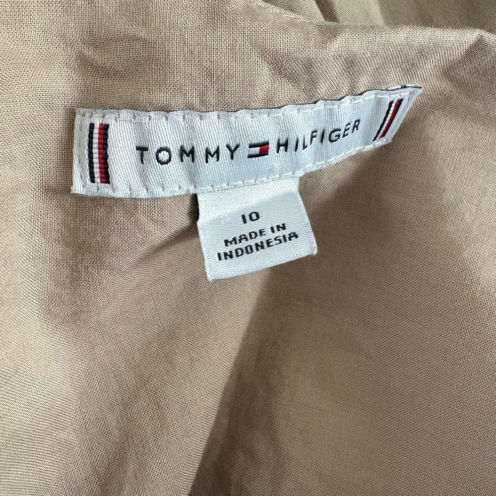 Tommy Hilfiger Women's 10 Beige Sleeveless Side Zip Fit and Flare‎ Summer Dress - Picture 4 of 6